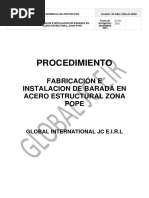 Procedimiento de Fabric Instalac Baranda Acero Estruc Zona Pope