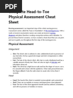 Complete Head To Toe Assessment