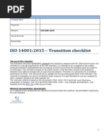 Transition Audit Checklist IS0 14001-2015