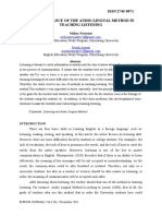 ISSN 2745-9071 The Importance of The Audio Lingual Method in Teaching Listening