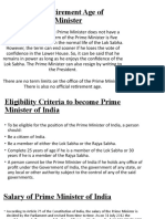 Term and Retirement Age of Prime Minister