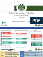 Formulación Estratégica 2019-2022 Alineación Principios y Valores