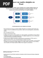 Cómo Hacer Un Cuadro Sinóptico en Word