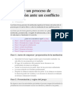 Fases de Un Proceso de Mediación Ante Un Conflicto