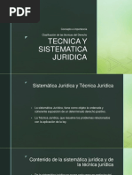 La Sistemática y La Técnica Jurídica