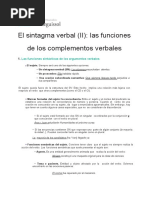 El Sintagma Verbal II Las Funciones de Los Complementos Verbales