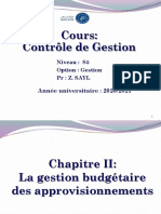 Chapitre II La Gestion Budgétaire Des Approvisionnements