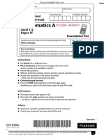 Mathematics A: Level 1/2 Paper 1F Foundation Tier