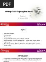 Chapter 4 - Pricing and Designing The Menu