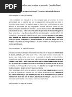 Domingos Ferreira - Trabalho Autónomo 3 - Vantagens e Desvantagens Da Avaliação Formativa e Da Avaliação Sumativa