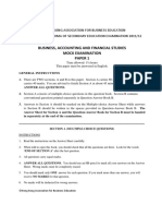 Business, Accounting and Financial Studies Mock Examination Paper 1