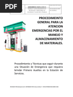 Procedimiento General para La Atención A Emergencias Por El Manejo y Almacenamiento de Materiales NOM-006