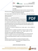 Carta Responsiva para Actividades Presenciales en Plantel