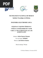 Tarea 2.3 Tratamiento de Agua de Alimentación