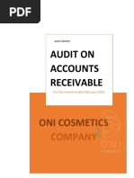 Audit On Accounts Receivable: Oni Cosmetics