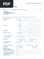 Irrevocable Documentary Credit Application: Confirmed, Revolving, Transferable, Unconfirmed, Standby