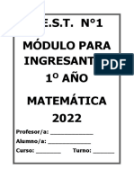 2022 Módulo de Ingreso-Matematica 1er Año