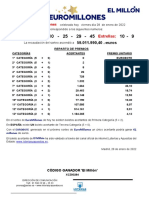 Nota de Prensa Euromillones 28 1 22