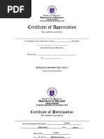 Deped Standard Certificate Templates