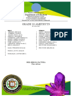 Grade 10 List of Stiudents