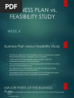 Week 4 - BUSINESS PLAN Vs FEASIBILITY STUDY