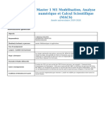 M1 Modelisation, Analyse Numerique Et Calcul Scientifique (MACS)