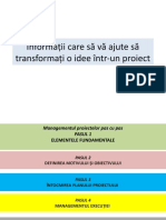 Informatii Utile Pentru Inițierea Unui Proiect