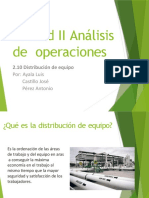 Análisis de Las Operaciones, Distribución de Equipo