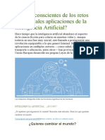 Somos Conscientes de Los Retos y Principales Aplicaciones de La Inteligencia Artificial