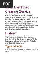 ECS: Electronic Clearing Service