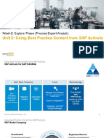 Unit 2: Using Best Practice Content From SAP Activate: Week 2: Explore Phase (Process Expert/Analyst)