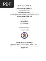 Financial Analysis of Britannia Industries LTD: in Partial Fulfillment of The Requirement For The Award of The Degree of