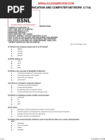 BSNL Tta Online Test Data Communication and Computer Network 1 (Tta)