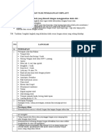 Daftar Tilik Pemasangan Dan Pencabutan Implant