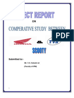 Report On Comparative Study Between Hero Honda &amp TVS