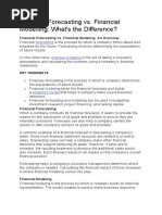 Financial Forecasting Vs Budgeting