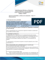 Guía de Actividades y Rúbrica de Evaluación - Unidad 2 - Fase 3 - Planeamiento