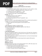 Chapter One Business Mathematics