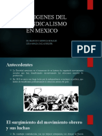 Origenes Del Sindicalismo en Mexico