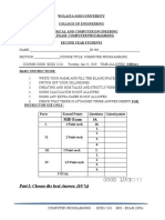 Computer Programming Mid Exam 2011