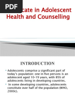 Certificate in Adolescent Health and Counselling