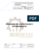 PRG-SST-001 Programa de Capacitación y Entrenamiento