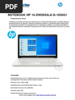 NOTEBOOK HP 15-DW2033LA I5-1035G1: Preparada para Usted