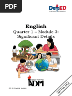 Quarter 1 - Module 3: Significant Details: English