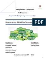 RSE ET PERFORMANCE FINANCIÈRE Outre Les Études Sur Les Déterminants de La RSE