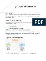 Types of Errors in Physics