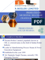 Cheema Boiler Limited: Presented To: MR - Deepak Bhandari (