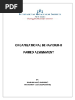 Organizational Behaviour-Ii Paired Assignment: BY: Shubham Jain (21Pgdm042) Shikhar Roy Talwar (21Pgdm038)