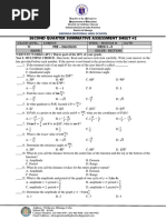 Assessment Sheet Pre Calculus q2 2