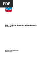 IBU - Vehicle Selection & Maintenance Procedure: Revised 10 December 2009